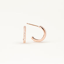 Load image into Gallery viewer, Rose Gold Pave Hoops
